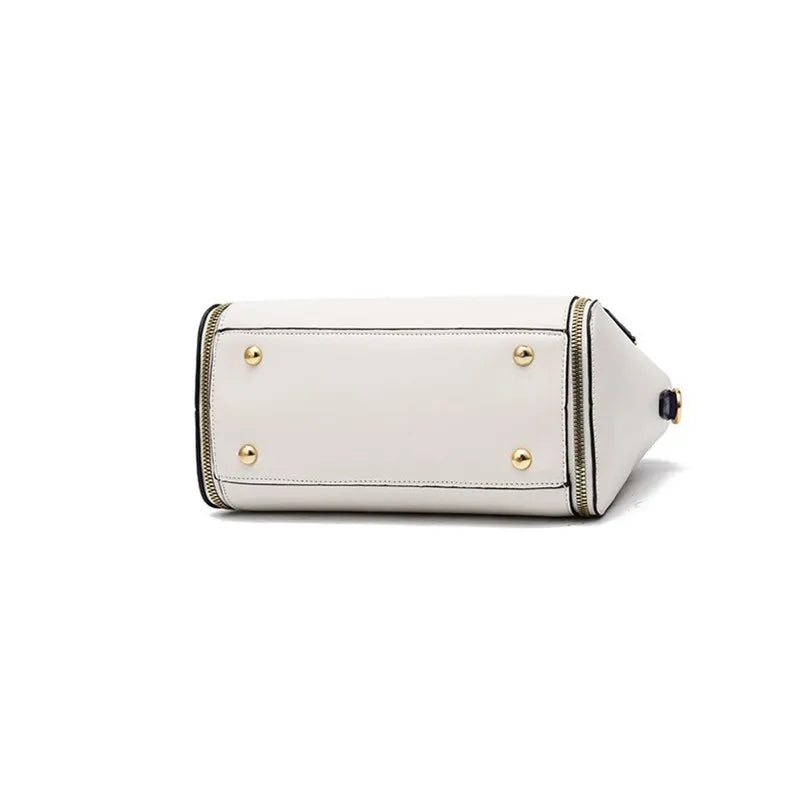 Women's Panelled Solid Shoulder Bags Small PU Leather Handbags