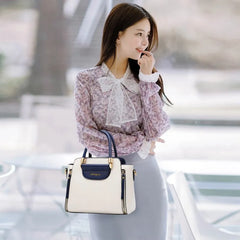 Women's Panelled Solid Shoulder Bags Small PU Leather Handbags