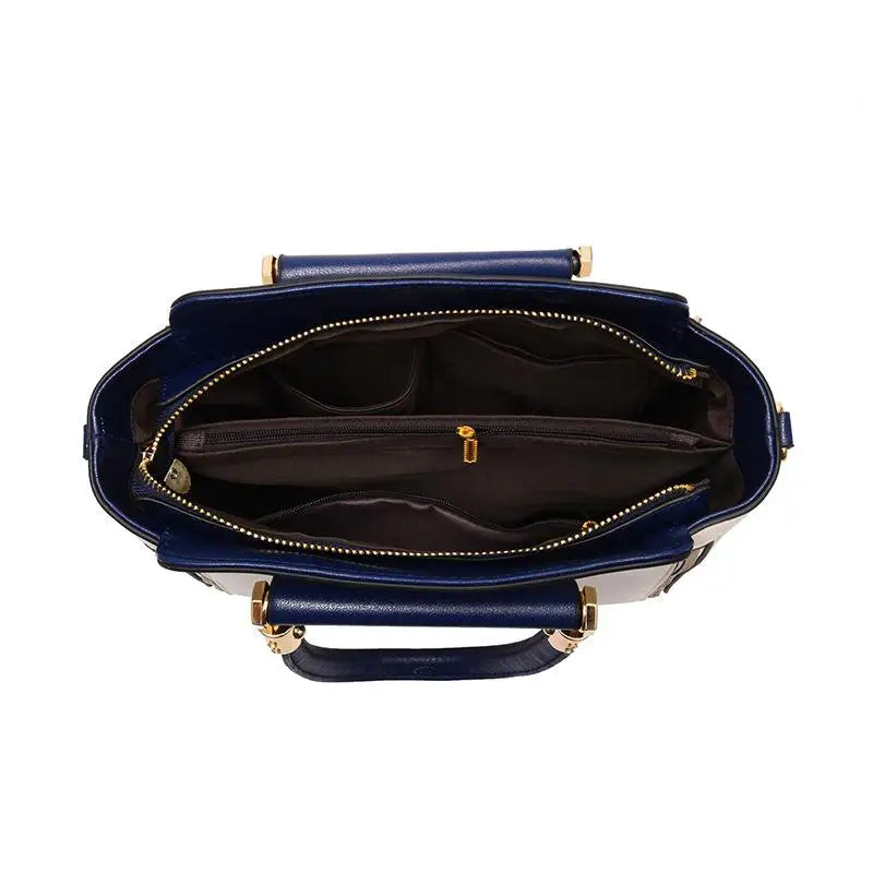 Women's Panelled Solid Shoulder Bags Small PU Leather Handbags