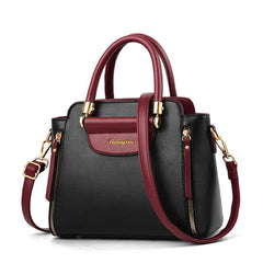 Women's Panelled Solid Shoulder Bags Small PU Leather Handbags