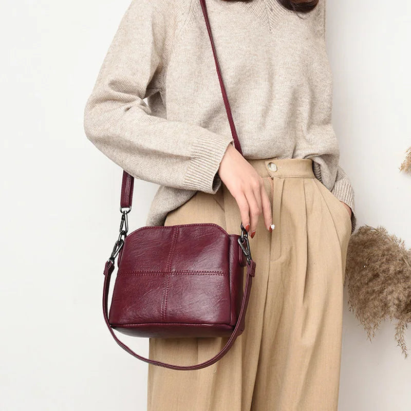 Women High Small Shoulder Bag Handbag Plaid Handbags