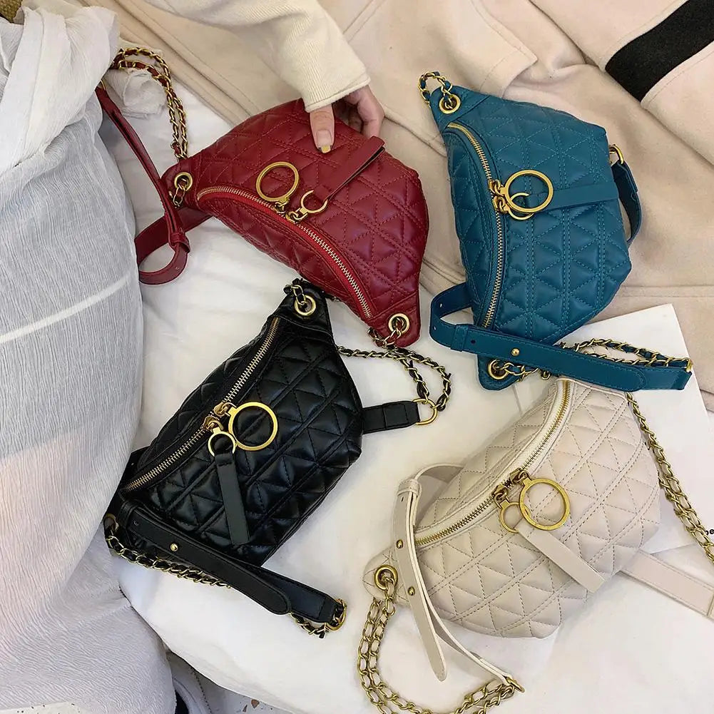 Women Fanny Chest Bag PU Leather Waist Purse Shoulder Crossbody
