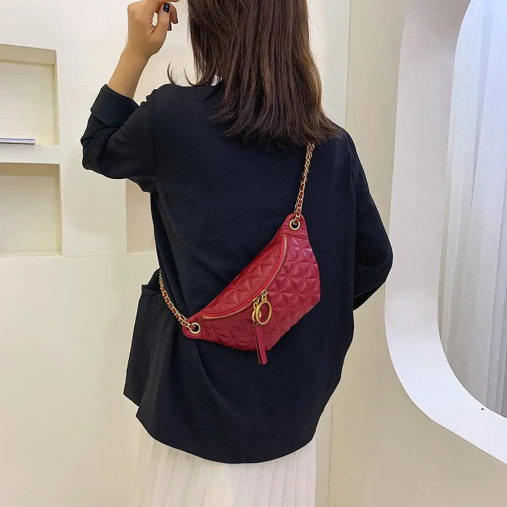 Women Fanny Chest Bag PU Leather Waist Purse Shoulder Crossbody