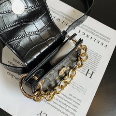 Women Leather Belt Bag Chain Waist Bag Shoulder Handbag