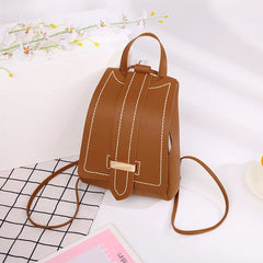 Retro Mini Leather Backpack for Women, Portable Travel Small Bag Purse