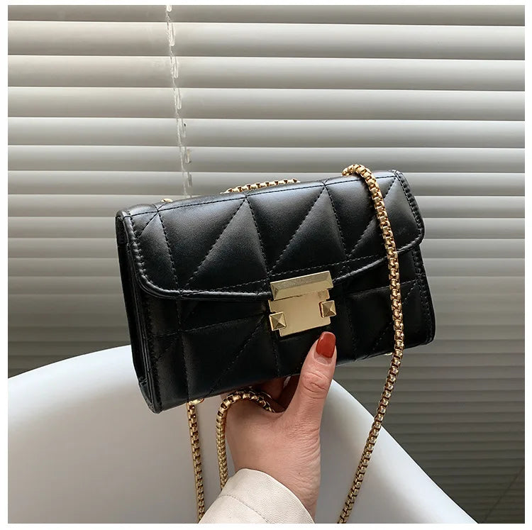 Women Shoulder Bag Chain Messenger Rhombus Handbag Crossbody Square Bag