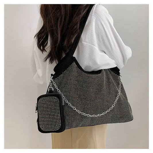 Women Diamond Handbag Large Capacity Shoulder Tote Ladies Crossbody Bag