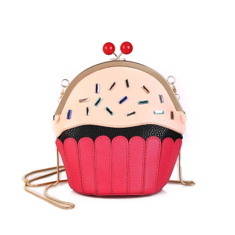 Women Cakes Shape Diamond Small Wallet Ladies Shoulder Bag