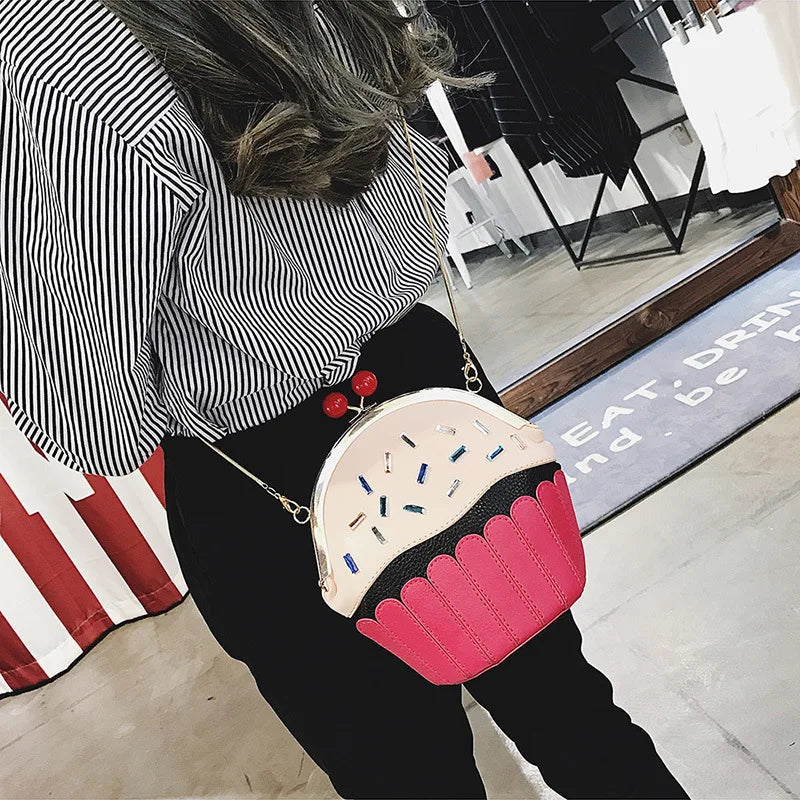 Women Cakes Shape Diamond Small Wallet Ladies Shoulder Bag