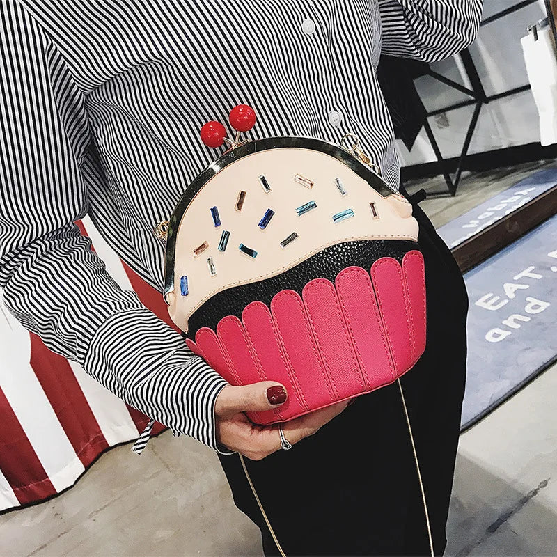 Women Cakes Shape Diamond Small Wallet Ladies Shoulder Bag