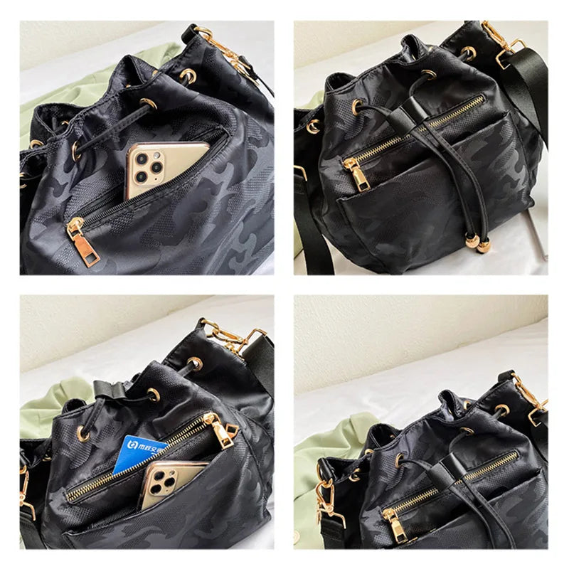Women Camouflage Waterproof Nylon Shoulder Bag Crossbody Bag