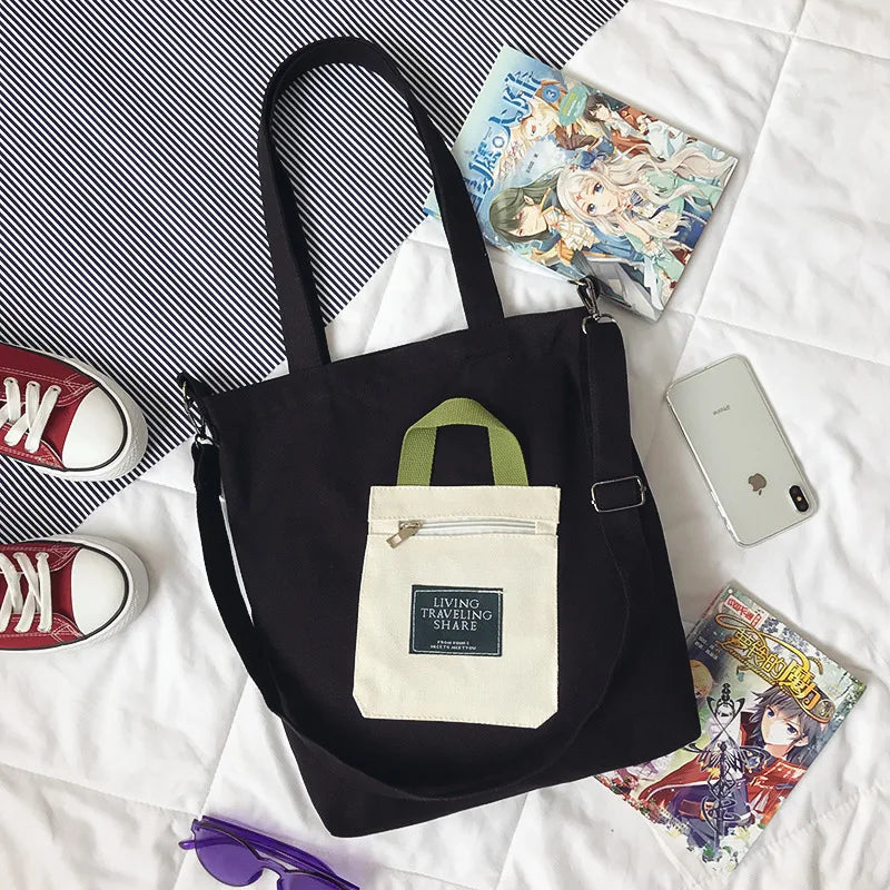 Women Canvas Bag Japan Korea Girls School Book Shoulder Messenger