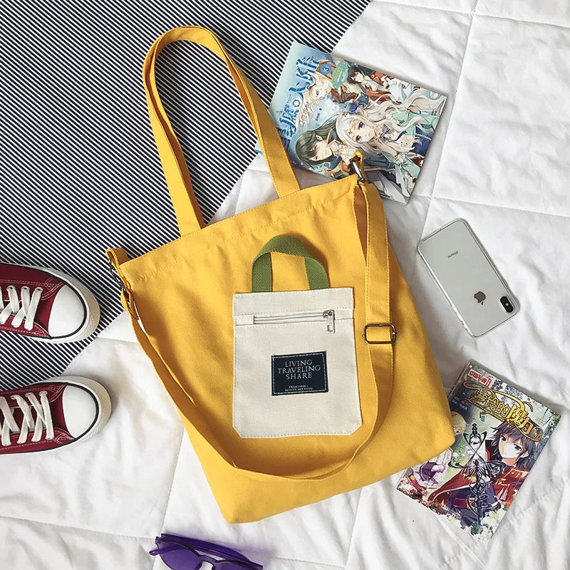Women Canvas Bag Japan Korea Girls School Book Shoulder Messenger