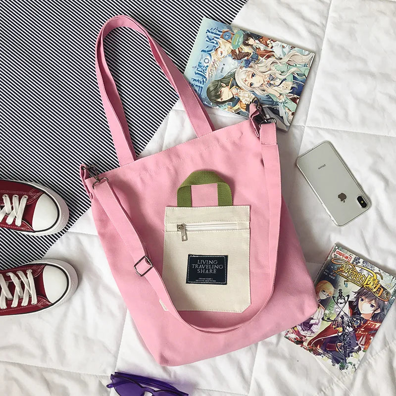 Women Canvas Bag Japan Korea Girls School Book Shoulder Messenger