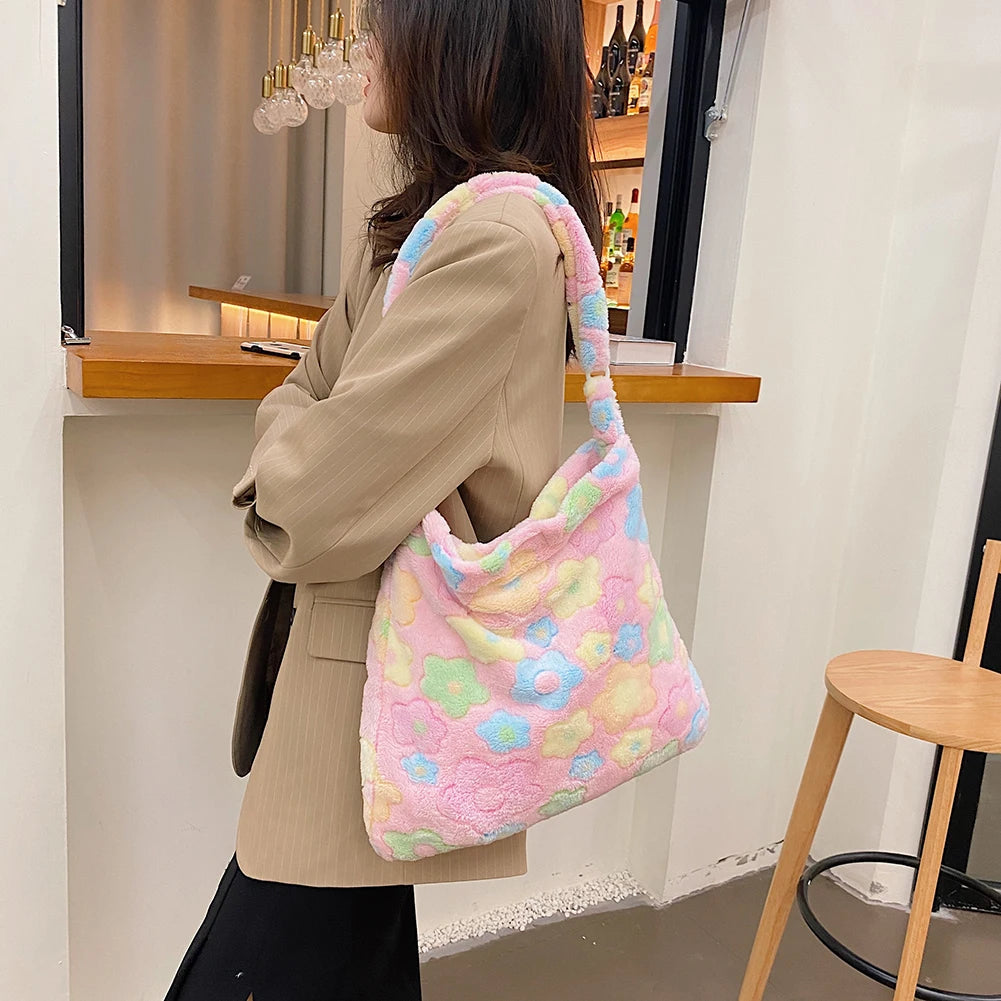Floral Print Messenger Bag Crossbody Purse School Bag