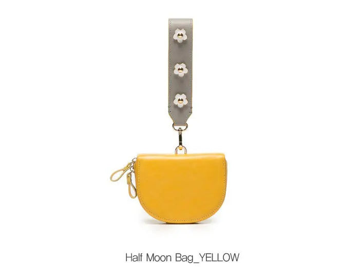 Women Handbag PU Mini Half Moon Messenger Bag