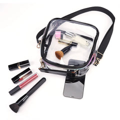 Women PVC Transparent Summer Splicing Shoulder Bag Tote Purse Clutch