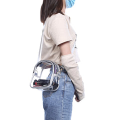 Women PVC Transparent Summer Splicing Shoulder Bag Tote Purse Clutch
