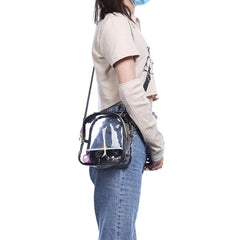 Women PVC Transparent Summer Splicing Shoulder Bag Tote Purse Clutch