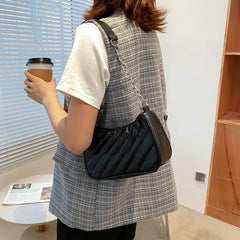 Retro PU Leather Shoulder Handbag Zipper Tote Hobos Clutch Bag