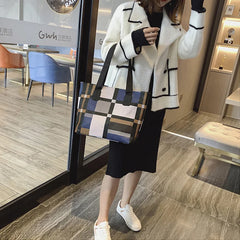 Women Large Capacity Handbag Retro PU Leather Shoulder Bag