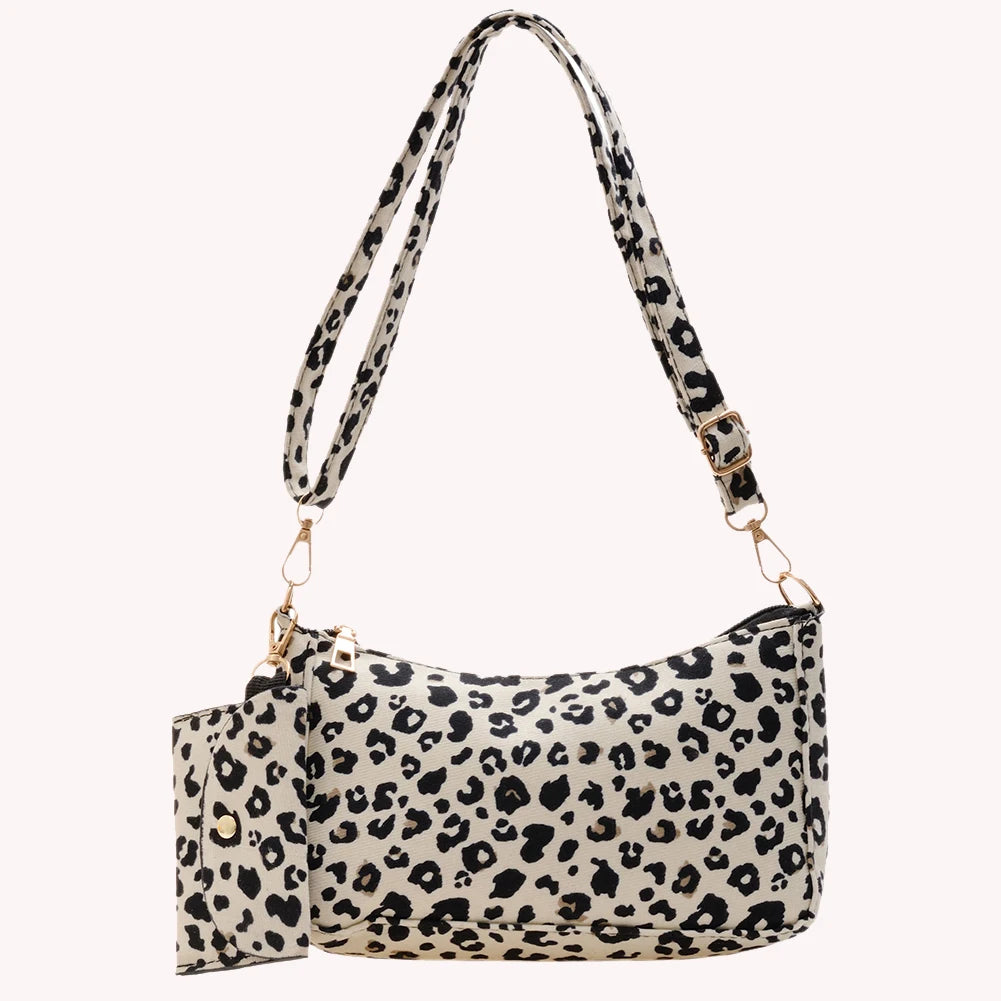 Leopard Prints Composite Bags Zipper Handbag