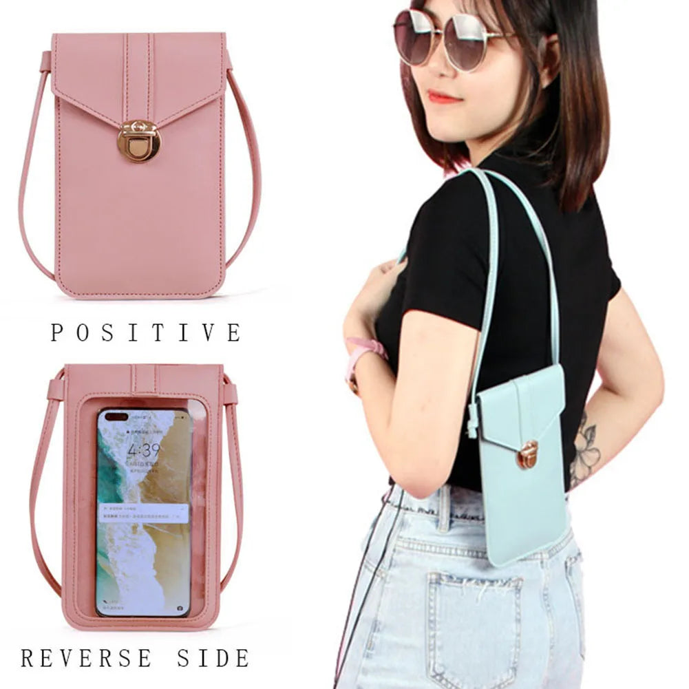 Clear Phone Touch Screen Lock Catch Crossbody Shoulder Bag