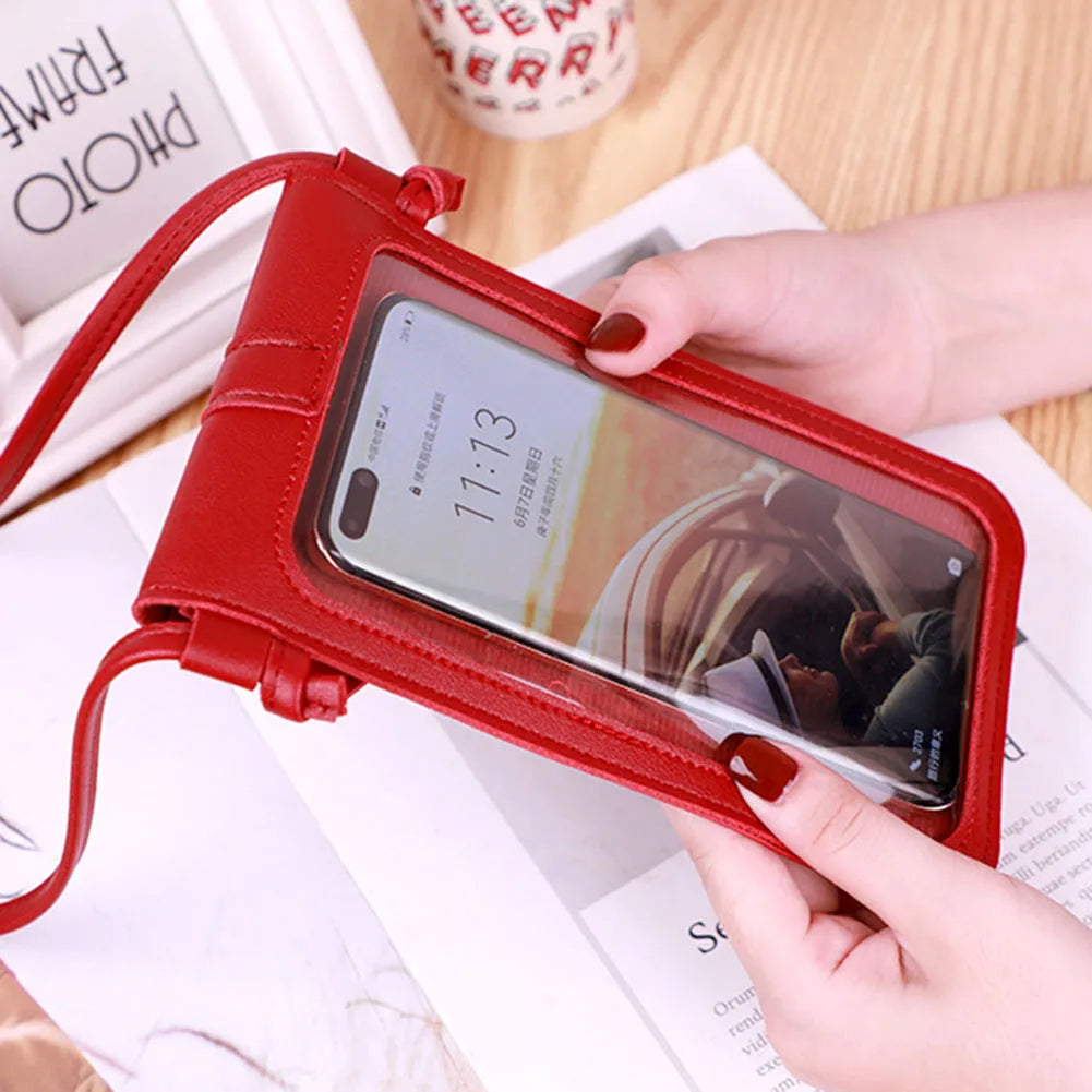 Clear Phone Touch Screen Lock Catch Crossbody Shoulder Bag