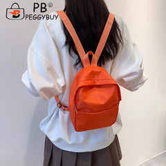 Nylon Backpack Casual Solid Teen Girls Travel Book Bag