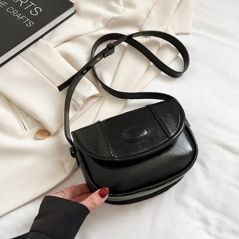 Women PU Leather Shoulder Bag Retro Small Crossbody Bag