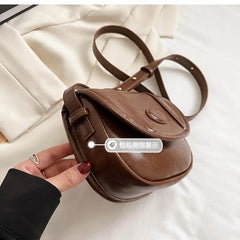 Women PU Leather Shoulder Bag Retro Small Crossbody Bag