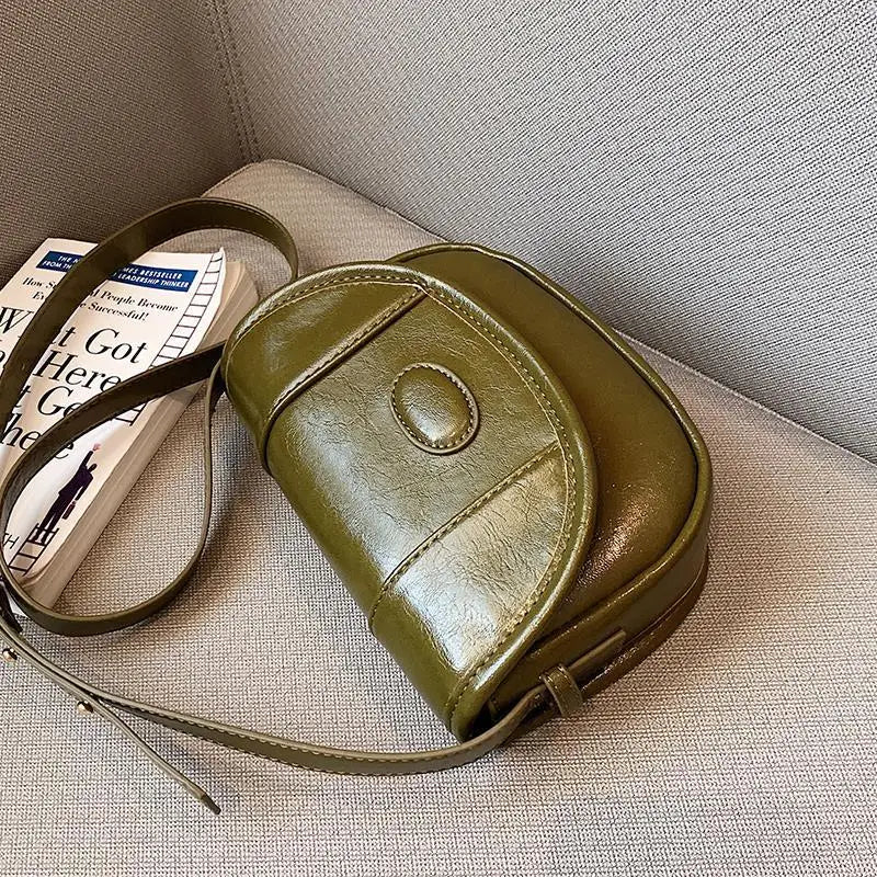 Women PU Leather Shoulder Bag Retro Small Crossbody Bag