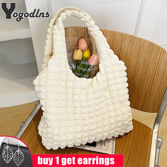 Plaid Shoulder Bag Large Capacity Handbag Purse for Women