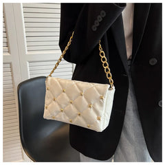 Rivet Handbag Pu Leather Chain Shoulder Bag