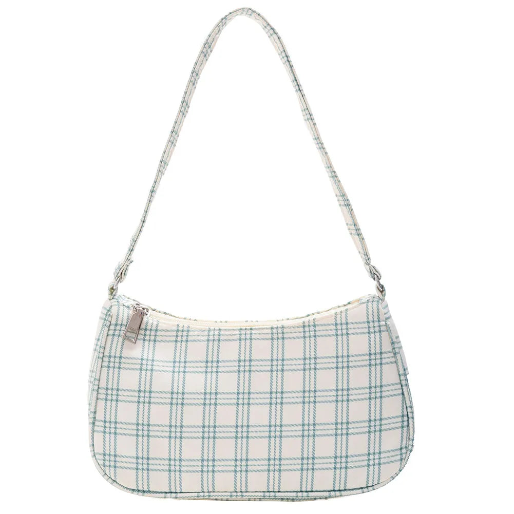 Plaid Print Shoulder Bag Small Purse Underarm Bag
