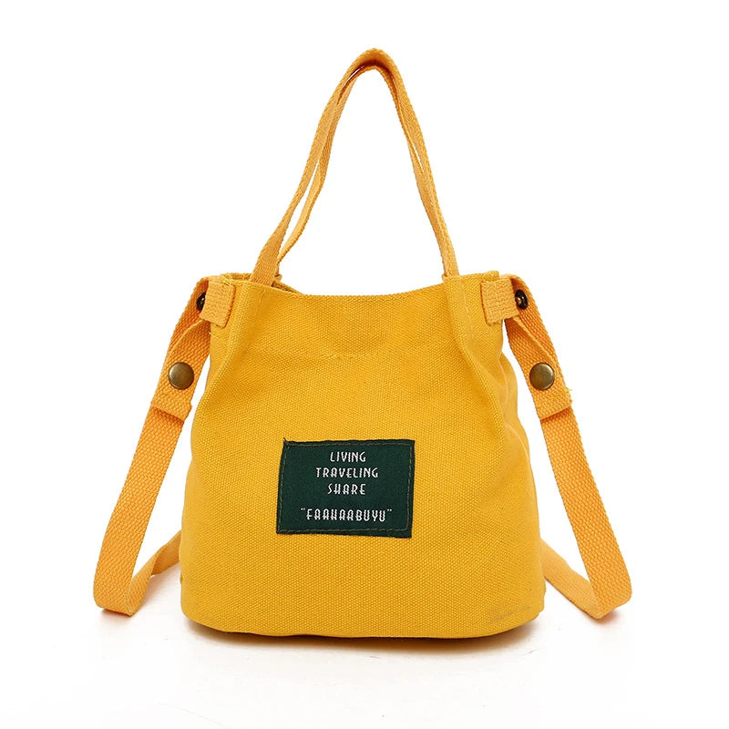 Canvas Letter Printing Shoulder Bag Large Capacity Crossbody Handbag