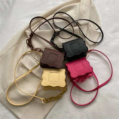 Solid Chain Shoulder Small Square Bag