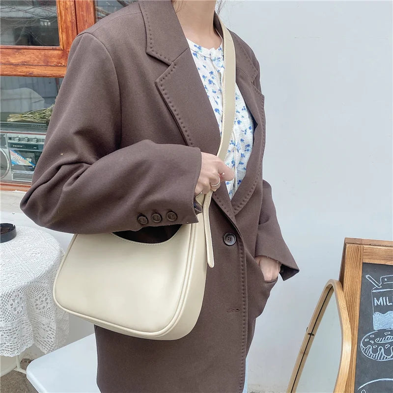 Stylish Women Shoulder Bag Solid Crossbody Bag for Daily Use