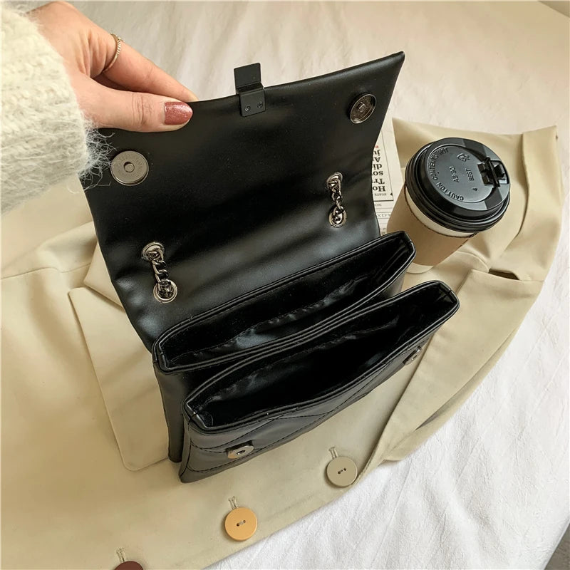 Women Style Pu Crossbody Bag Small Flap Shoulder Messenger Bag
