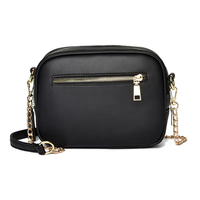 Women Solid Shoulder Handbags PU Leather Messenger Bag Large Capacity