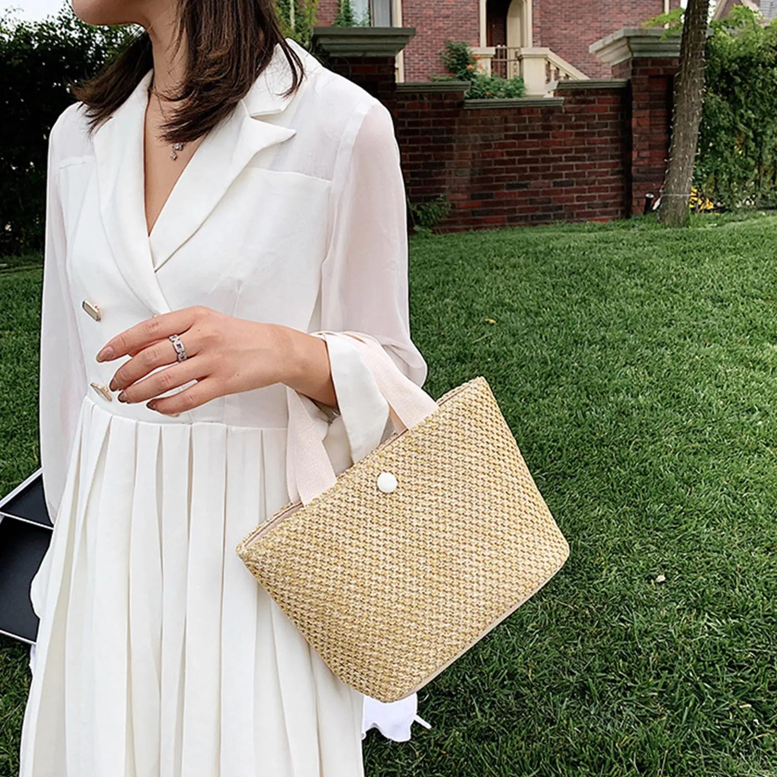 Bohemian Woven Straw Shoulder Bag