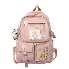 Women Transparent PVC Patchwork Backpack Preppy Style School Travel
