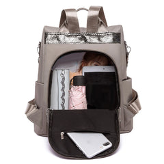 Women Travel Patchwork Backpack Anti-theft School Student Shoulder Bag