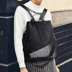 Women Travel Patchwork Backpack Anti-theft School Student Shoulder Bag