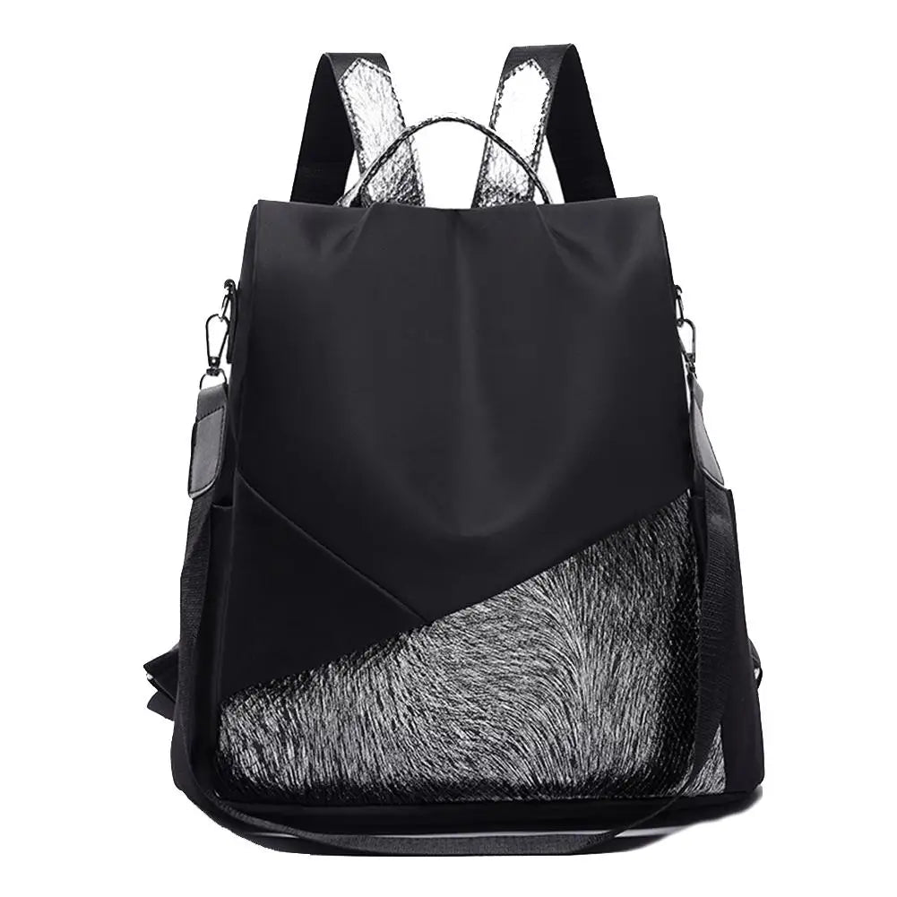 Women Travel Patchwork Backpack Anti-theft School Student Shoulder Bag