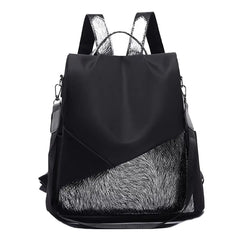 Women Travel Patchwork Backpack Anti-theft School Student Shoulder Bag