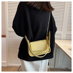 Vintage PU Leather Shoulder Bag Crossbody Chain Small Square Bag