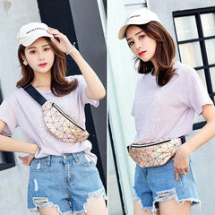 Women Waist Belt Bag Travel Patchwork Hip Bum Bag Small Purse