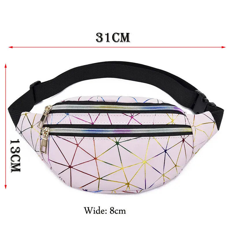 Women Waist Belt Bag Travel Patchwork Hip Bum Bag Small Purse