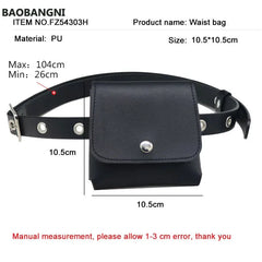 Women Waist Pack PU Fanny Pack Phone Chain Bags Lady Purse
